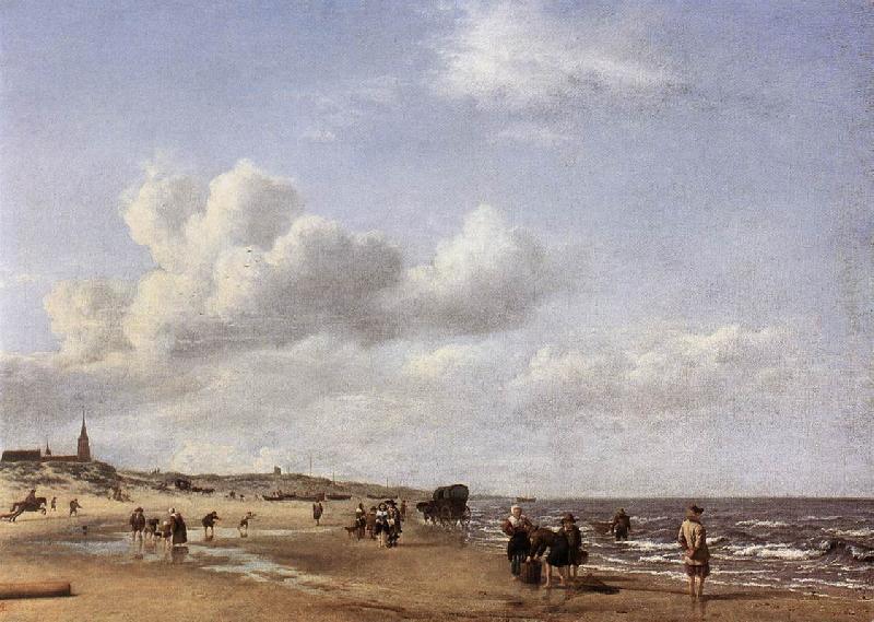 VELDE, Adriaen van de The Beach at Scheveningen wr oil painting image
